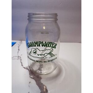 Vintage Swampwater Green Chartreuse Alligator Cocktail Mixing Mason Jar Glass